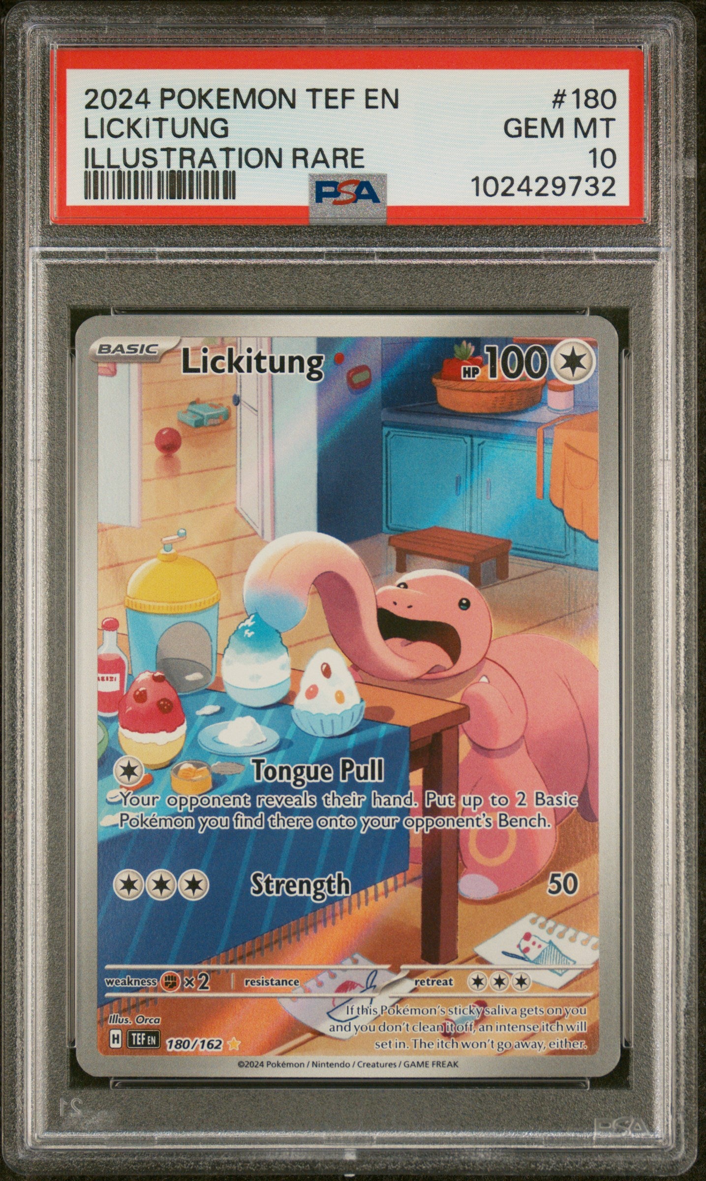 SV05 Temporal Forces  180/162 PSA10 #102429732 Lickitung  - Holofoil - Illustration Rare