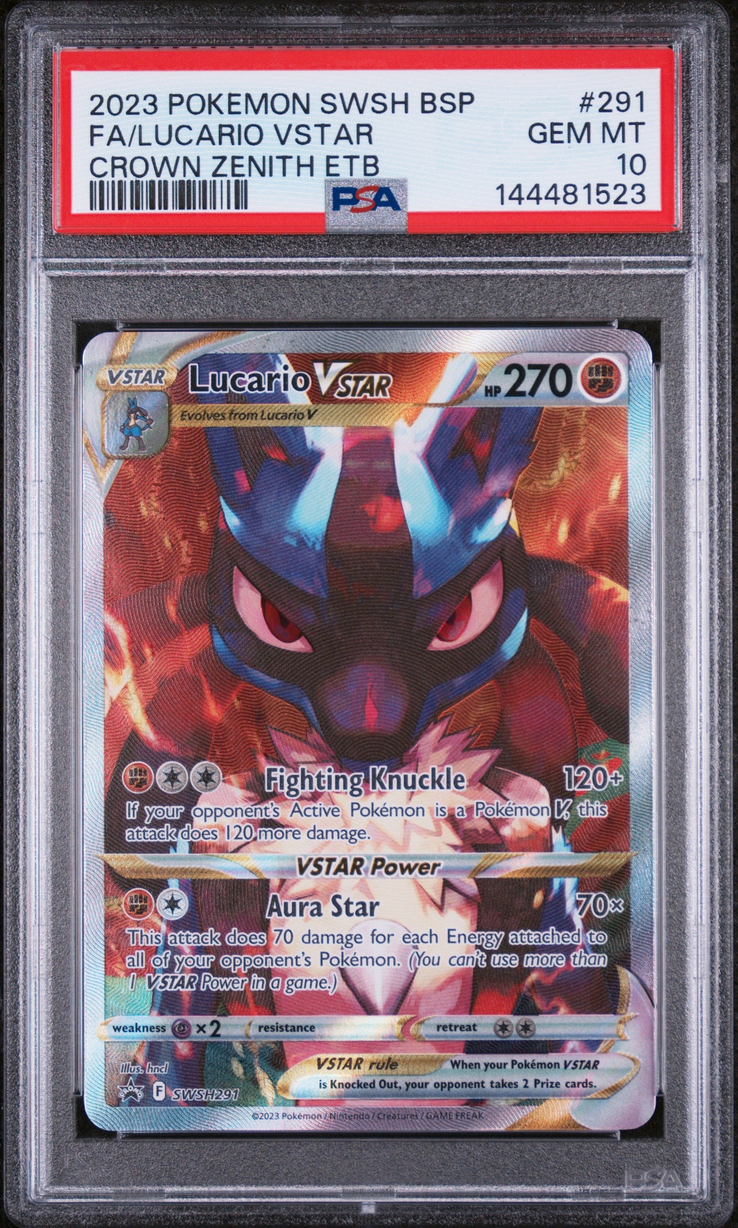SWSH Sword & Shield Promo Cards  SWSH291 PSA10 #144481523 Lucario VSTAR  - Holofoil - Promo