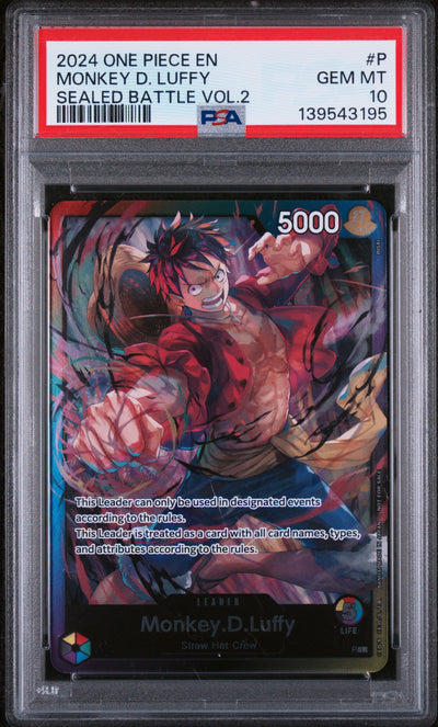 One Piece Promotion Cards  00P PSA10 #139543195 Monkey.D.Luffy (Release Event Leader) (P)  - Promo