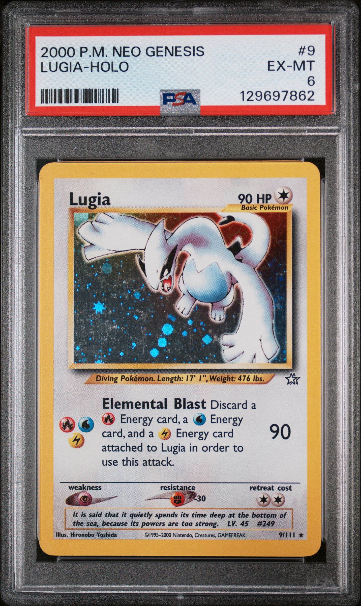 Neo Genesis  009/111 PSA6 #129697862 Lugia  - Unlimited Holofoil - Holo Rare