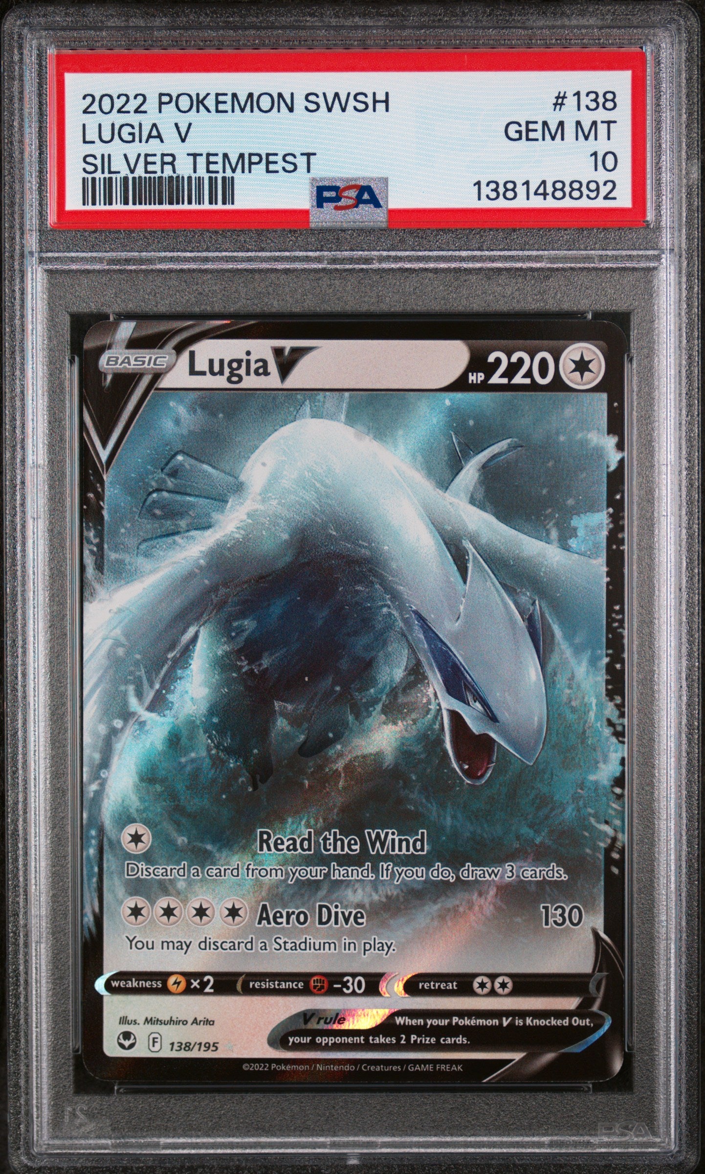SWSH12 Silver Tempest  138/195 PSA10 #138148892 Lugia V  - Holofoil - Ultra Rare