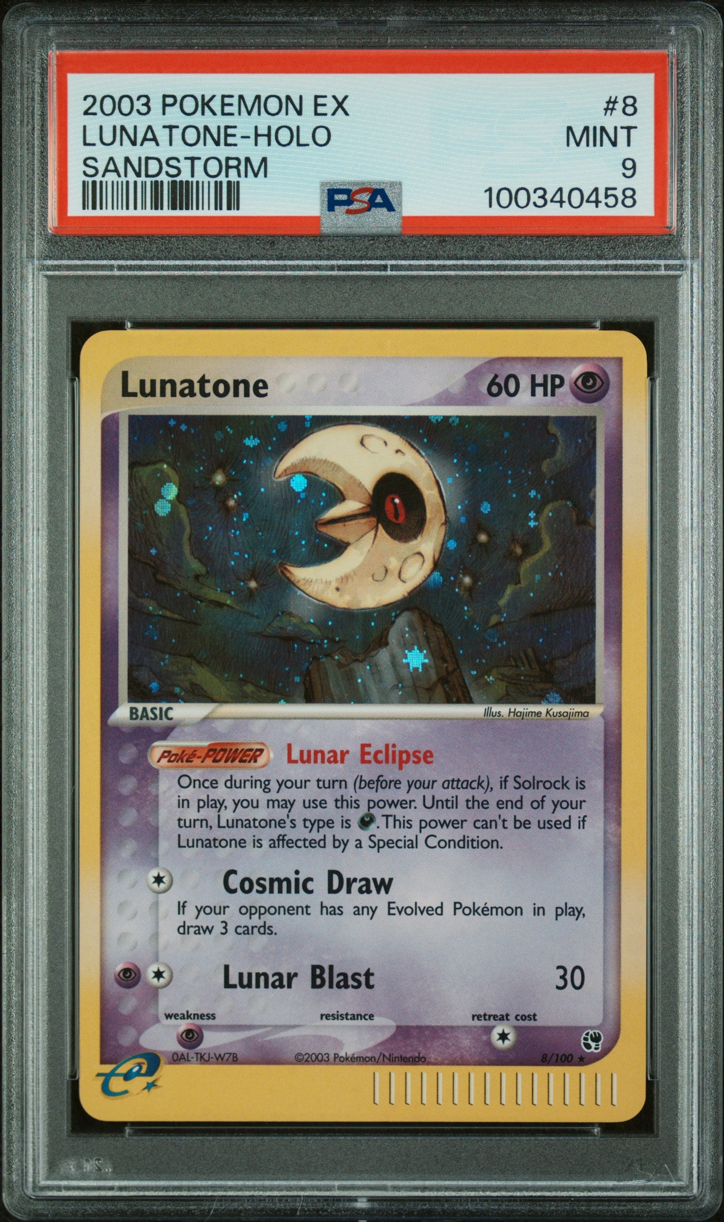 Sandstorm  008 PSA 9 #100340458 Lunatone  - Holofoil - Holo Rare