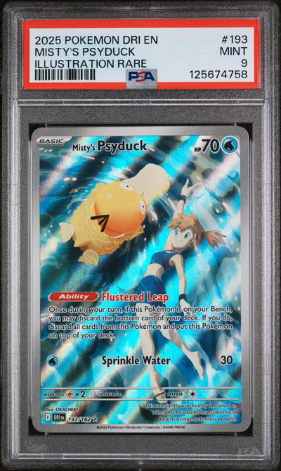 SV10 Destined Rivals  193/182 PSA9 #125674758 Misty's Psyduck  - Holofoil - Illustration Rare