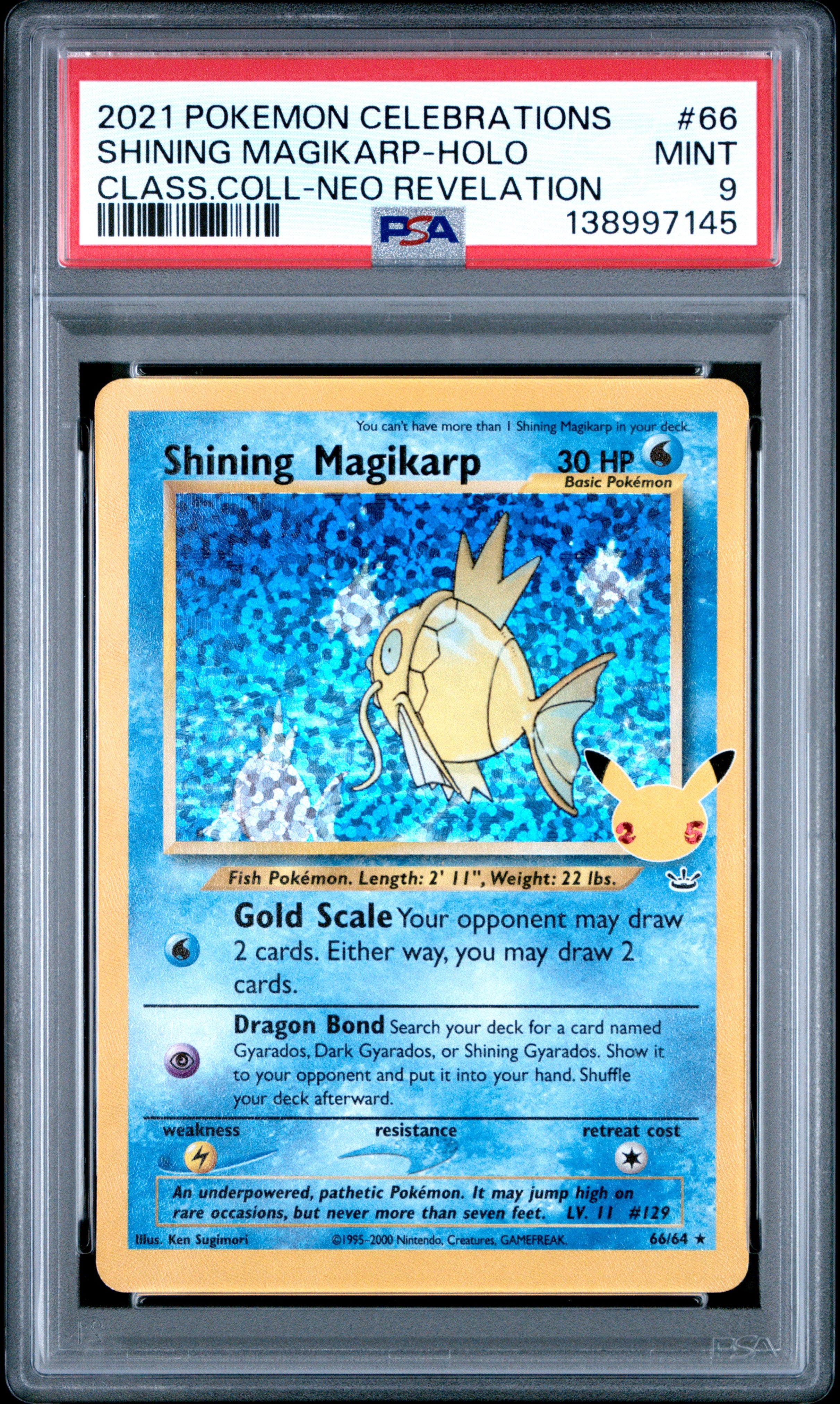 Celebrations Classic Collection  066/64 PSA9 #138997145 Shining Magikarp  - Holofoil - Classic Collection