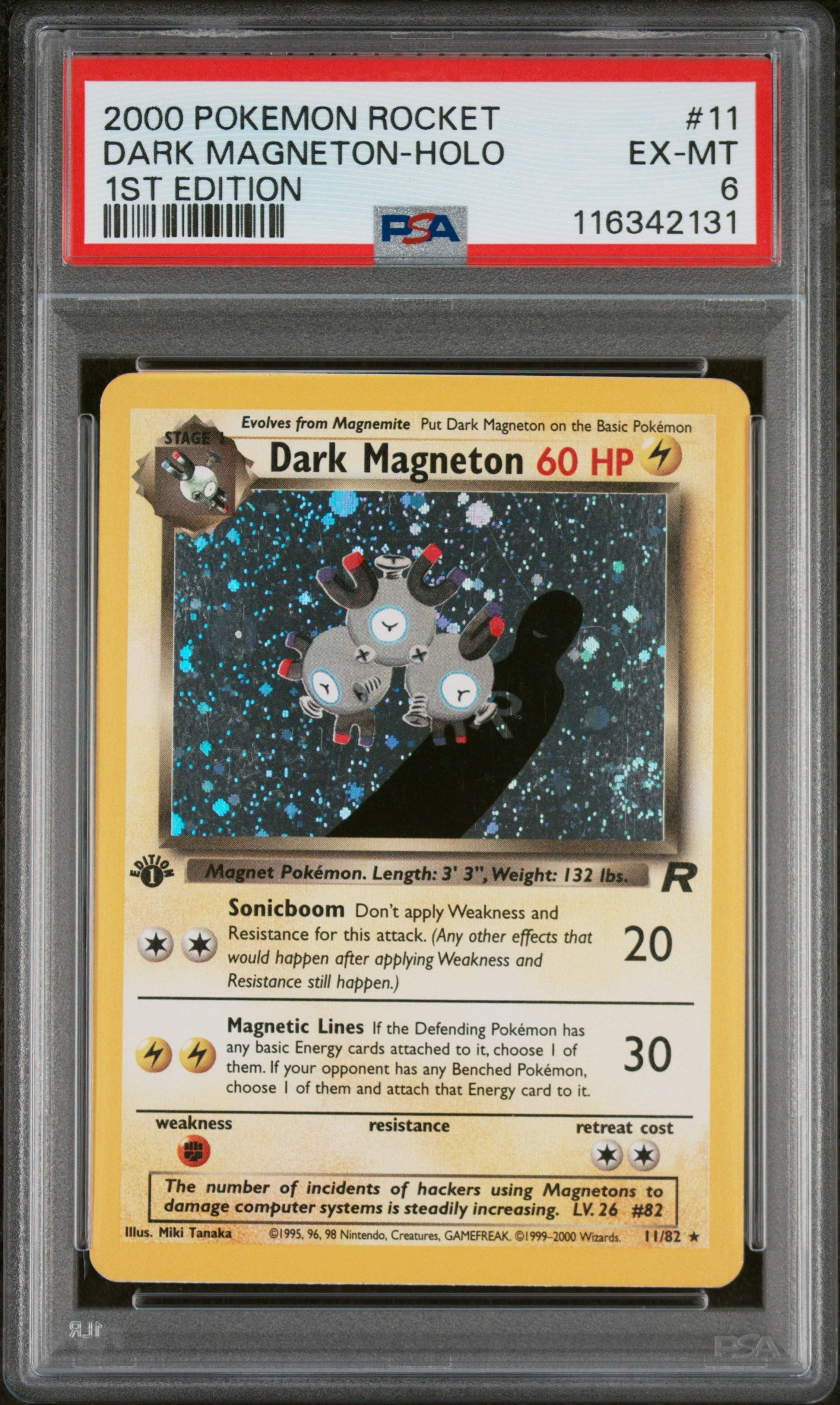 Team Rocket  011/82 PSA6 #116342131 Dark Magneton (11)  - 1st Edition Holofoil - Holo Rare
