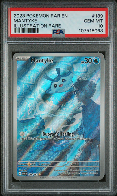 SV04 Paradox Rift  189/182 PSA10 #107518068 Mantyke  - Holofoil - Illustration Rare