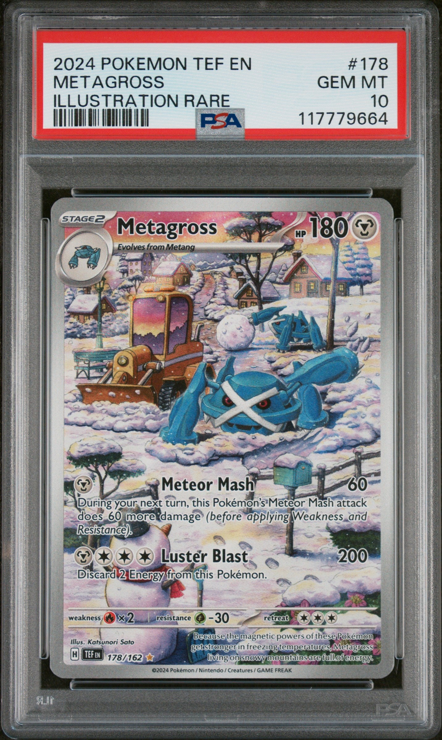 SV05 Temporal Forces  178/162 PSA10 #117779664 Metagross  - Holofoil - Illustration Rare