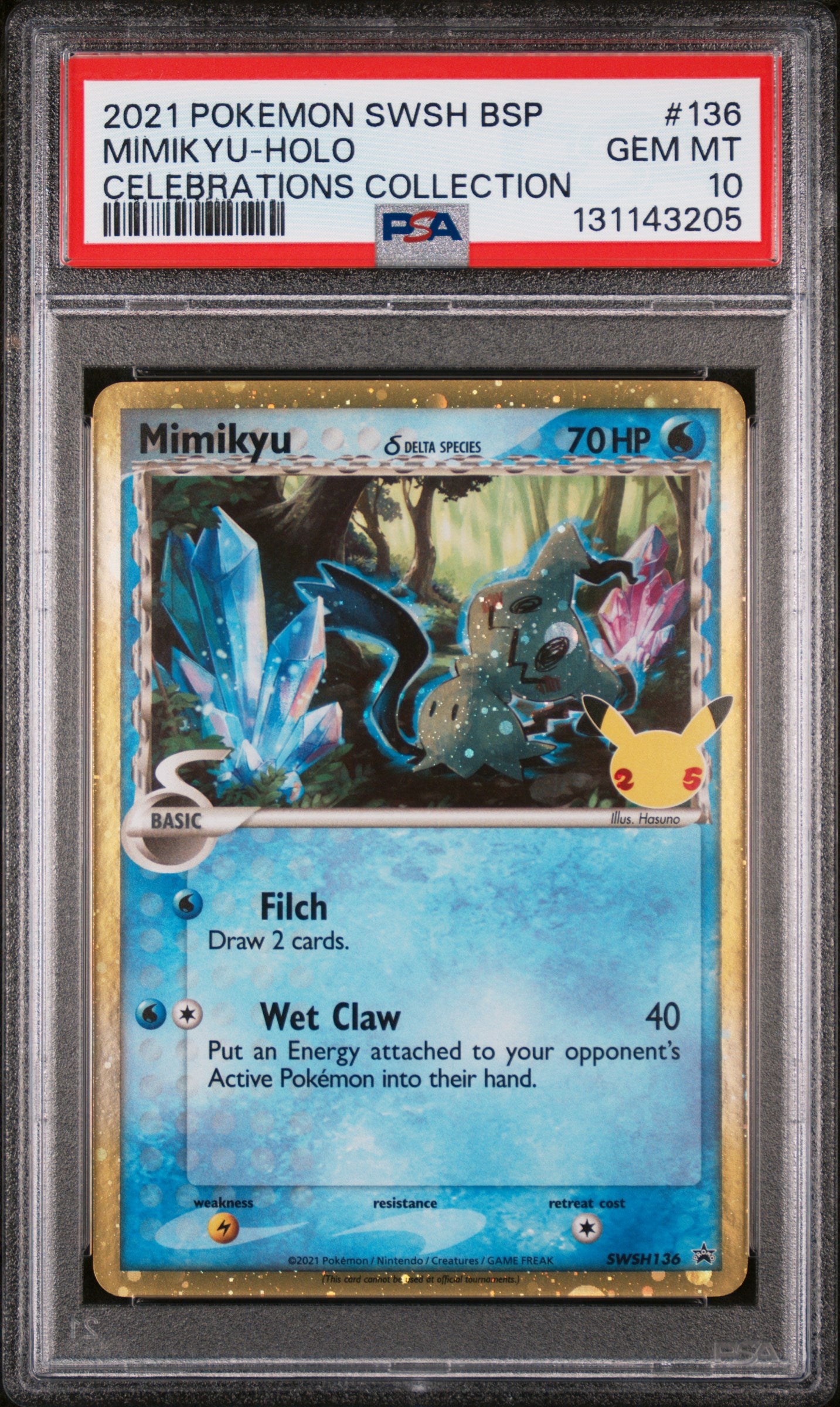 SWSH Sword & Shield Promo Cards  SWSH136 PSA10 #131143205 Mimikyu (Delta Species)  - Holofoil - Promo