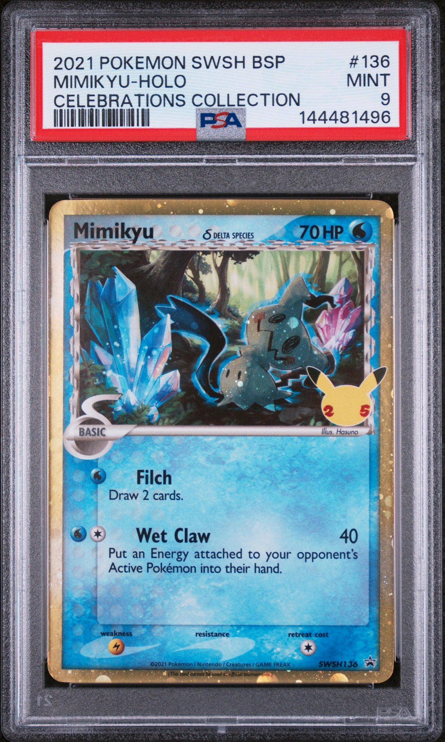 SWSH Sword & Shield Promo Cards  SWSH136 PSA9 #144481496 Mimikyu (Delta Species)  - Holofoil - Promo