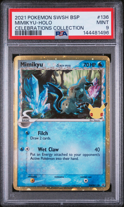 SWSH Sword & Shield Promo Cards  SWSH136 PSA9 #144481496 Mimikyu (Delta Species)  - Holofoil - Promo