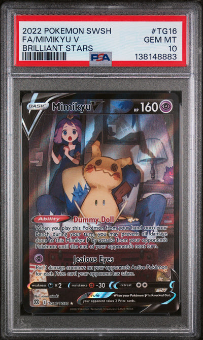 SWSH09 Brilliant Stars Trainer Gallery  TG16/TG30 PSA10 #138148883 Mimikyu V  - Holofoil - Ultra Rare