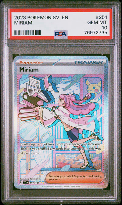 SV01 Scarlet & Violet Base Set  251/198 PSA10 #76972735 Miriam  - Holofoil - Special Illustration Rare