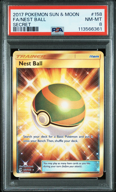 SM Base Set  158/149 PSA8 113566361 Nest Ball (Secret)  - Holofoil - Secret Rare