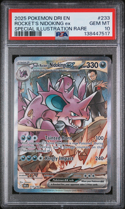 SV10 Destined Rivals 233/182 PSA10 #138447517 Team Rocket's Nidoking ex  - Holofoil - Special Illustration Rare