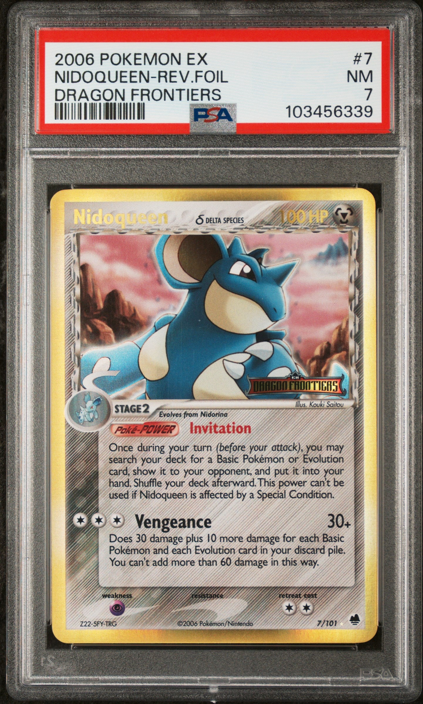 Dragon Frontiers  007/101 PSA7 #103456339 Nidoqueen (Delta Species)  - Reverse Holofoil - Holo Rare