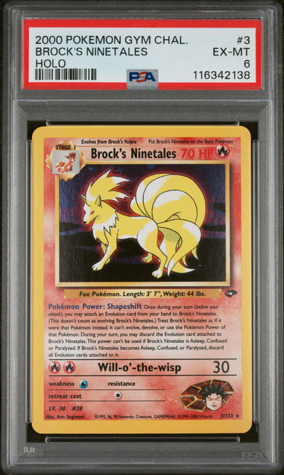 Gym Challenge  003/132 PSA6 #116342138 Brock's Ninetales  - Unlimited Holofoil - Holo Rare