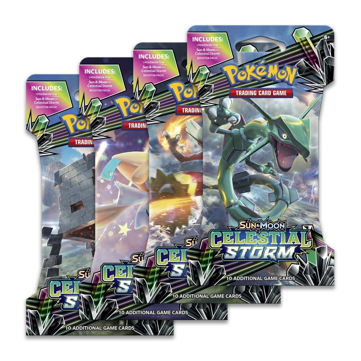 Pokemon Sun & Moon - SM07 - Celestial Storm Sleeved Booster Pack Art Set (4 packs)
