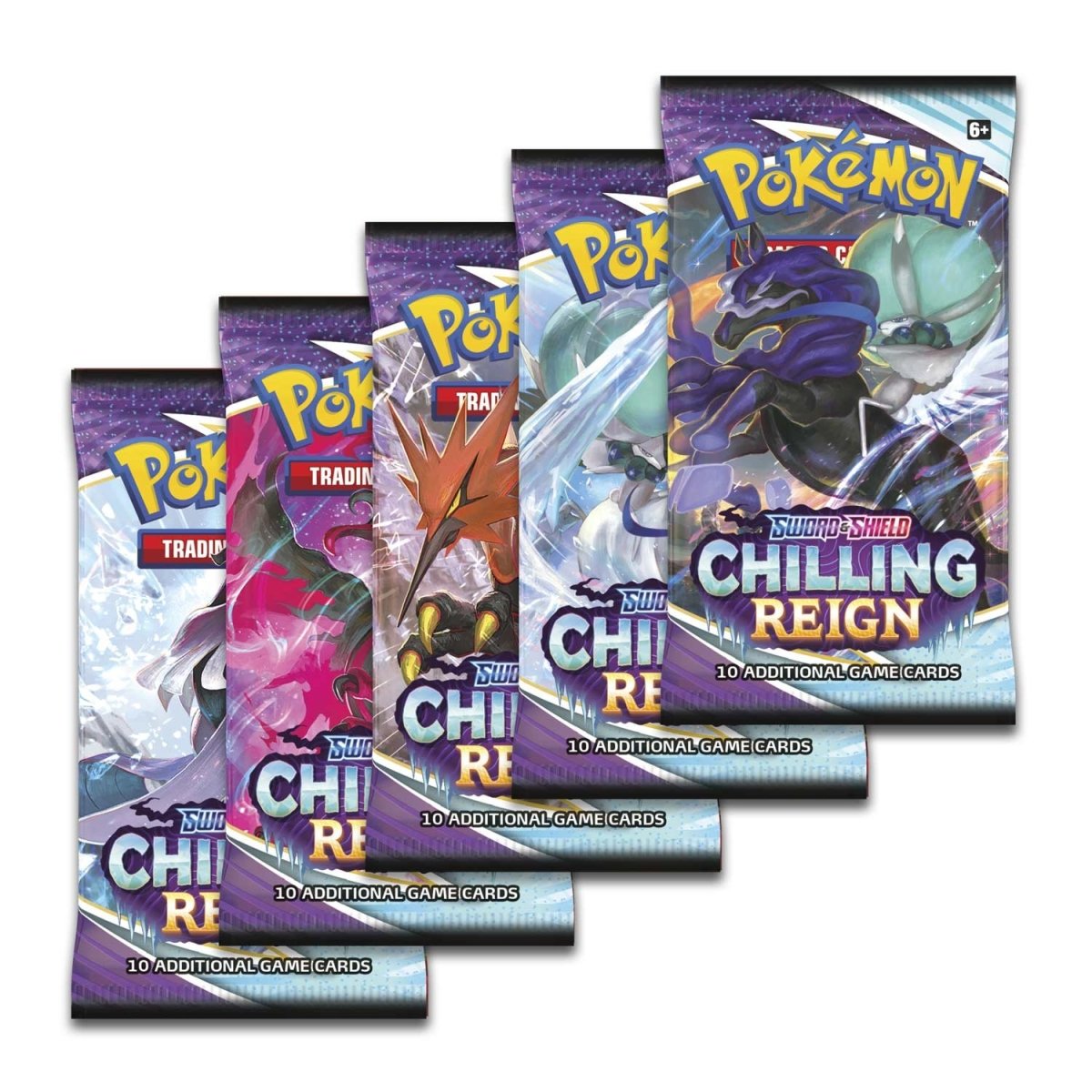 Pokemon Sword & Shield - SWSH06 - 5x Chilling Reign Loose Booster Pack - Black Friday