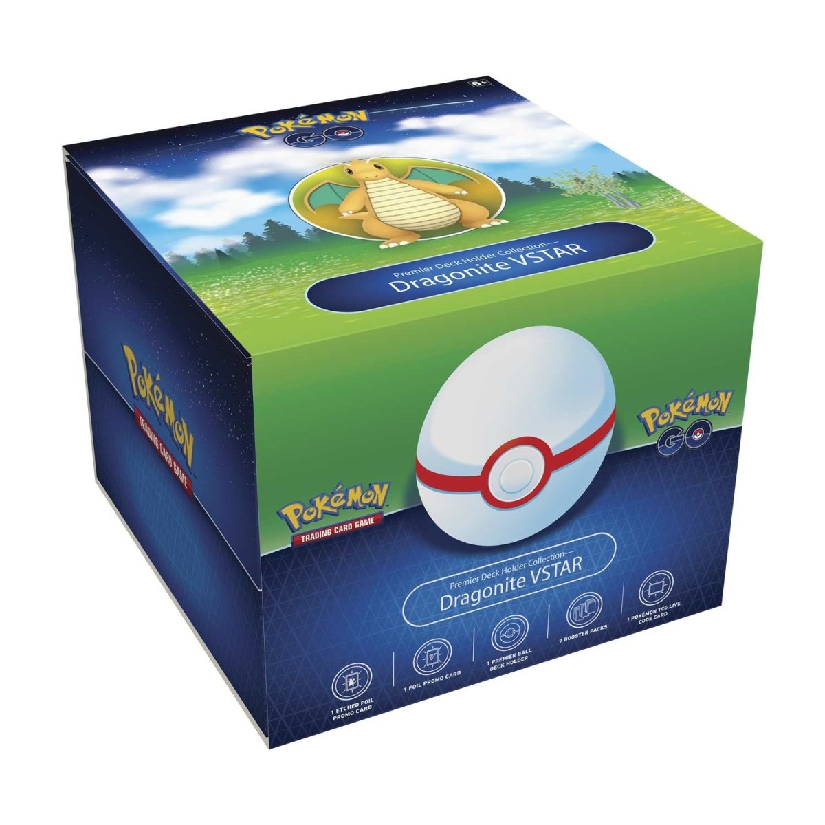 Pokemon Sword & Shield - SWSH10.5 - Pokemon Go Dragonite Vstar Premier Deck Holder (9 packs)