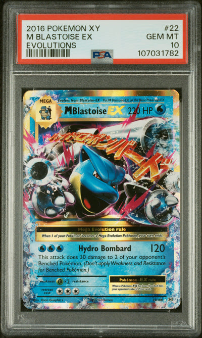 XY  Evolutions  022/108 PSA10 #107031782 M Blastoise EX  - Holofoil - Ultra Rare