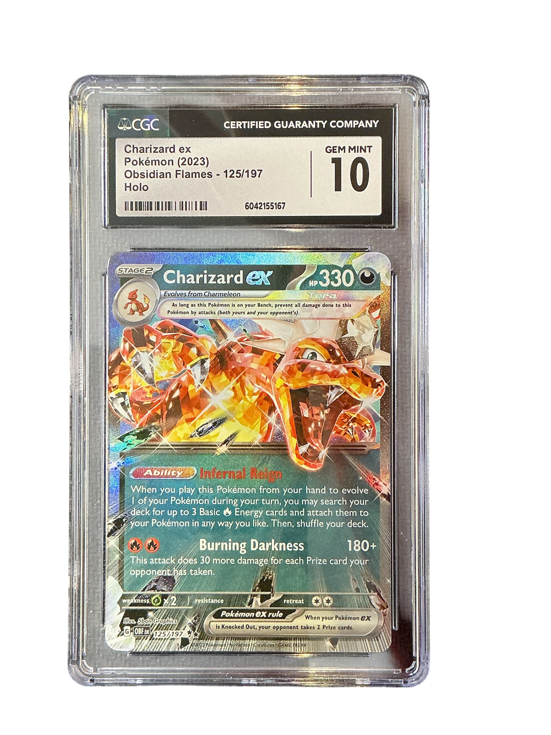 SV03 Obsidian Flames  125/197 CGC10 #6042155167 Charizard ex  - Holofoil - Double Rare