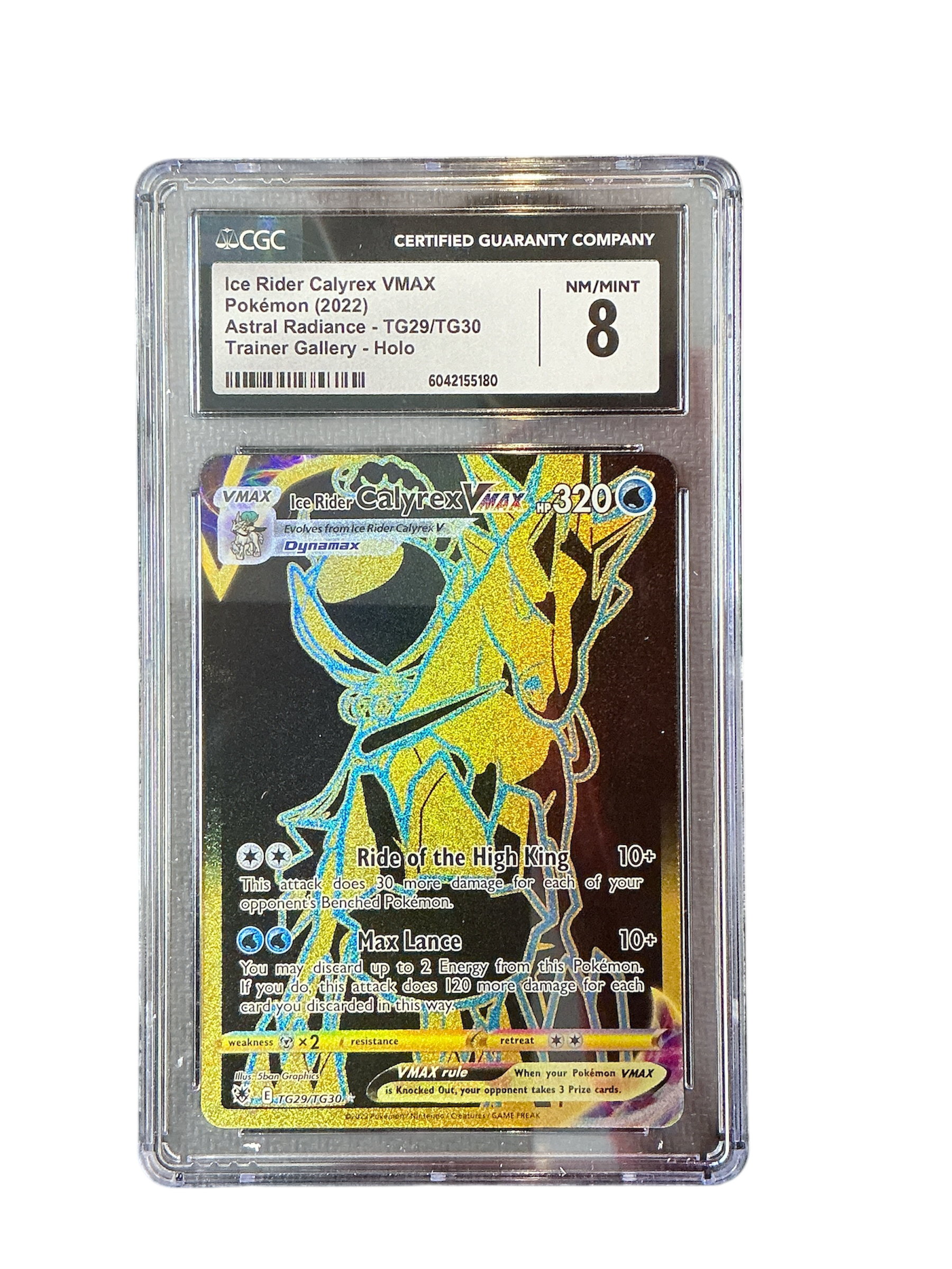 SWSH10 Astral Radiance Trainer Gallery  TG29/TG30 CGC8 #6042155180 Ice Rider Calyrex VMAX (Secret)  - Holofoil - Secret Rare