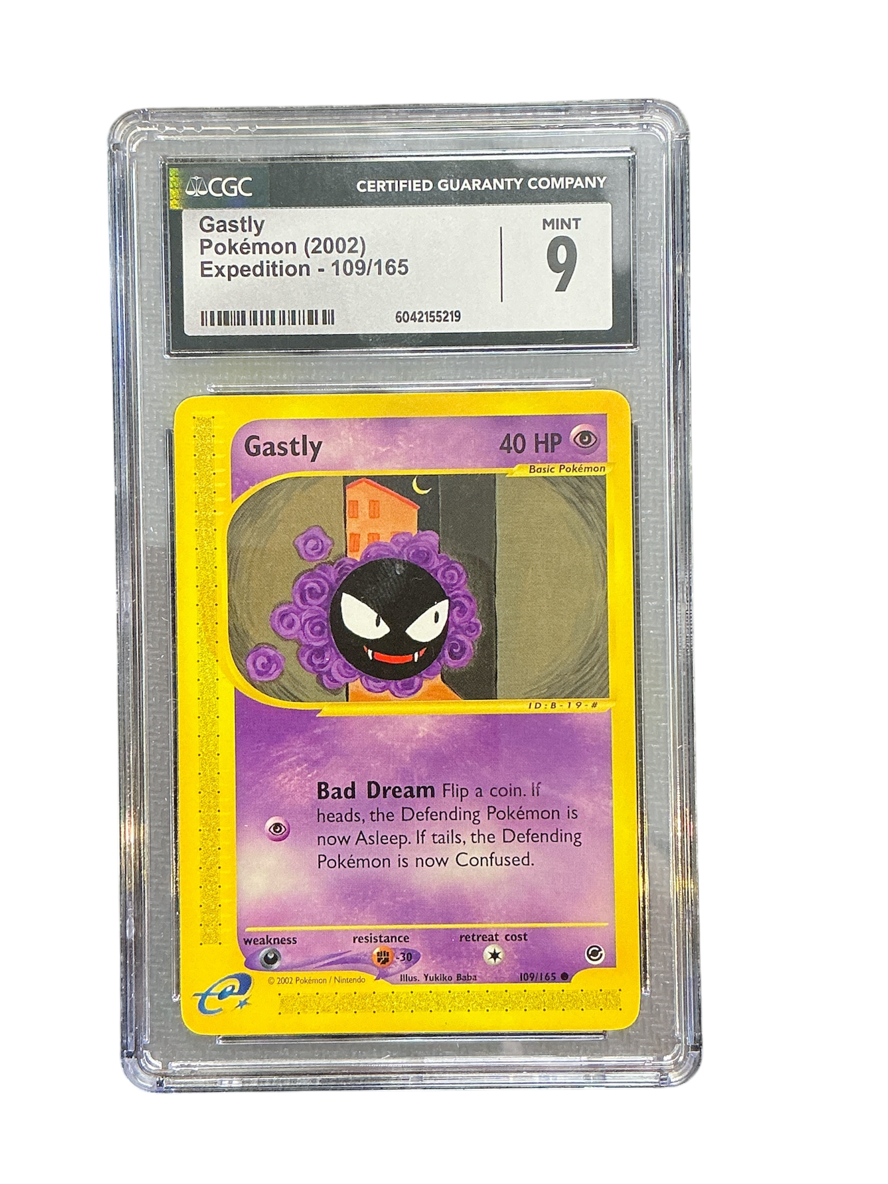Expedition  109/165 CGC9 6042155219 Gastly  - Common