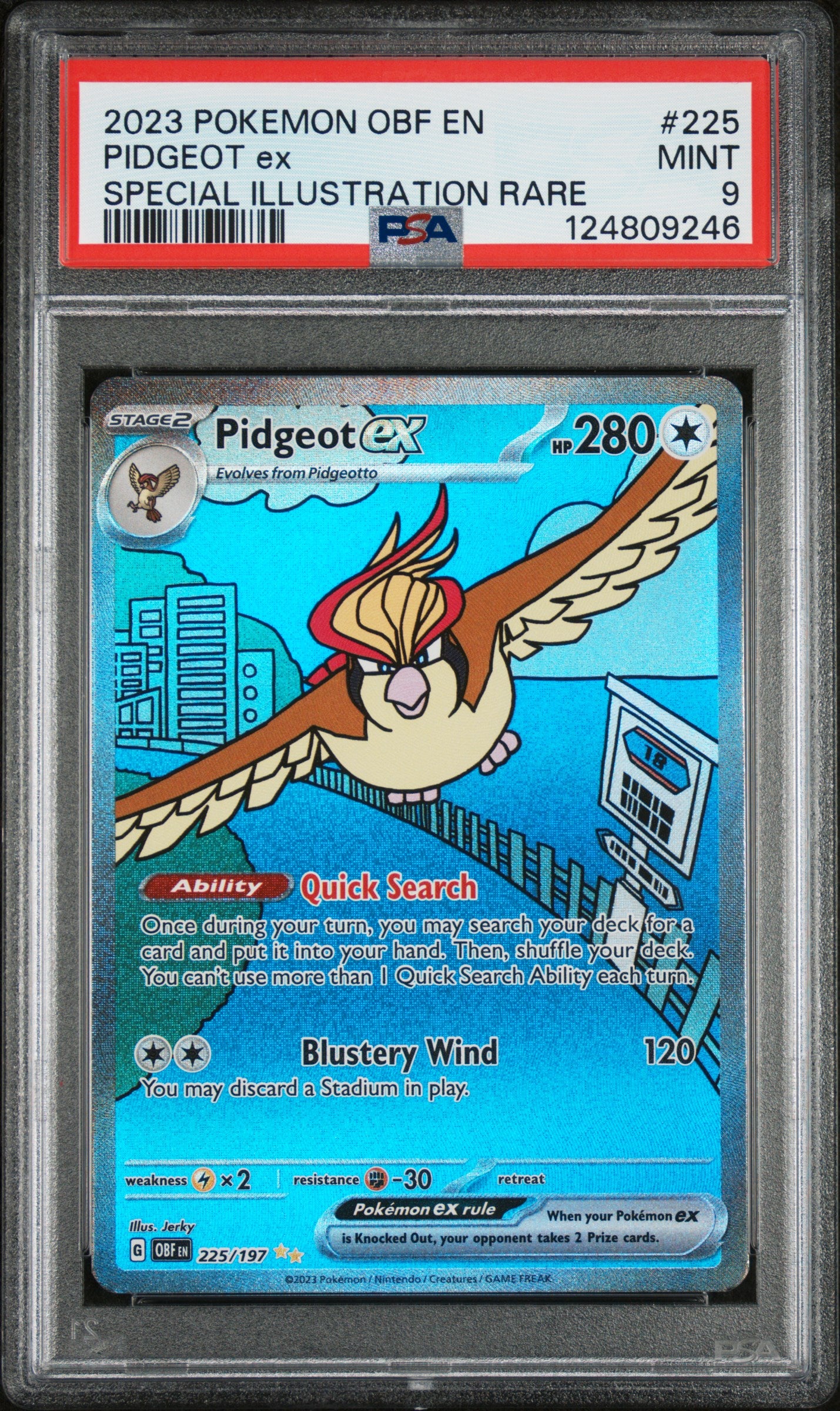 SV03 Obsidian Flames  225/197 PSA9 #124809246 Pidgeot ex  - Holofoil - Special Illustration Rare
