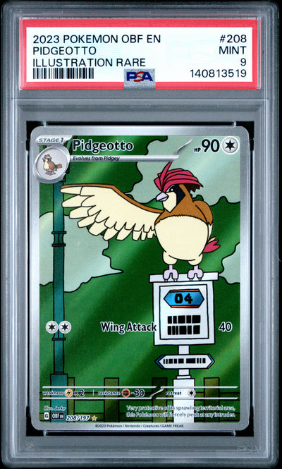 SV03 Obsidian Flames  208/197 PSA9 #140813519 Pidgeotto  - Holofoil - Illustration Rare