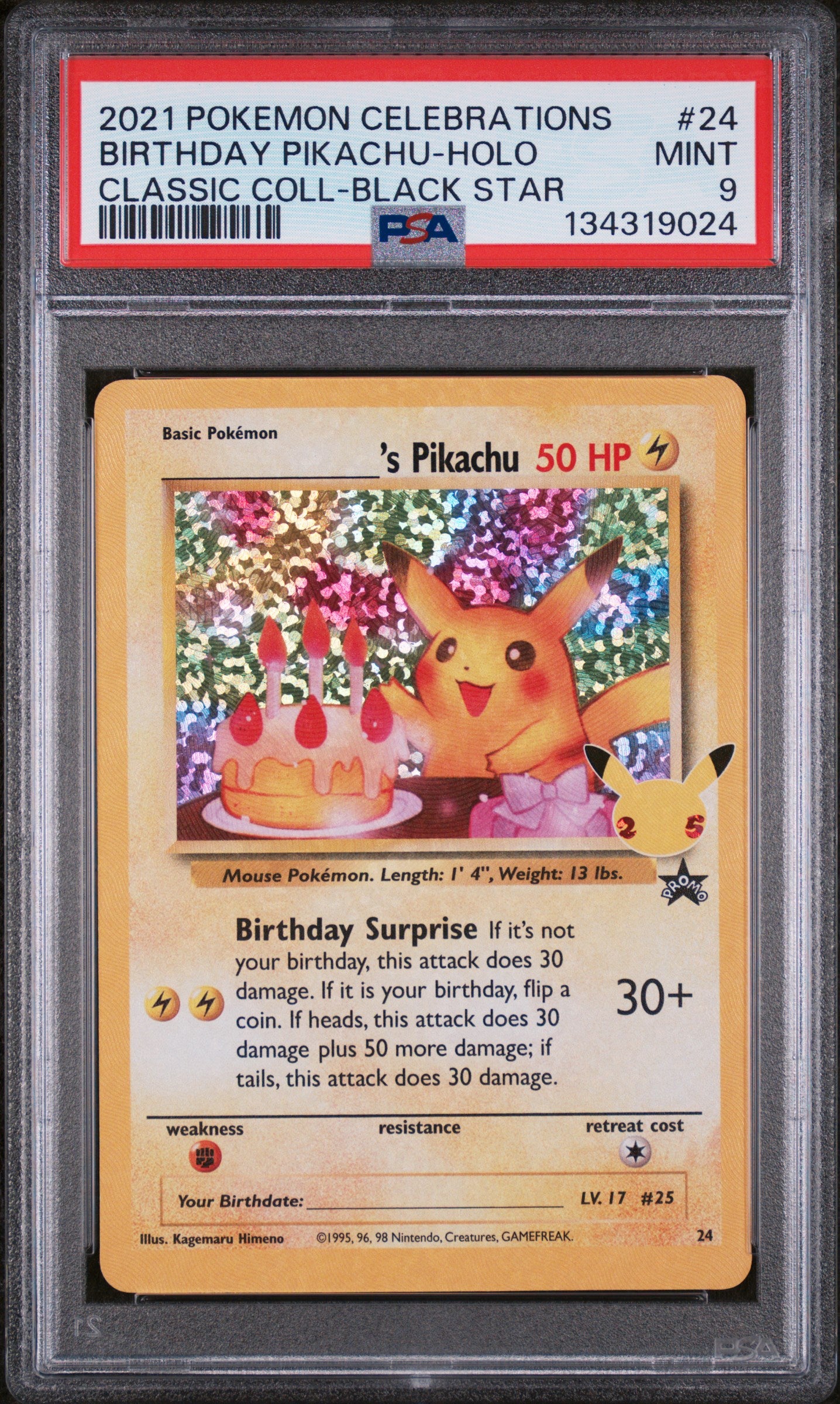 Celebrations Classic Collection  024/53 PSA9 #134319024 ______'s Pikachu  - Holofoil - Classic Collection