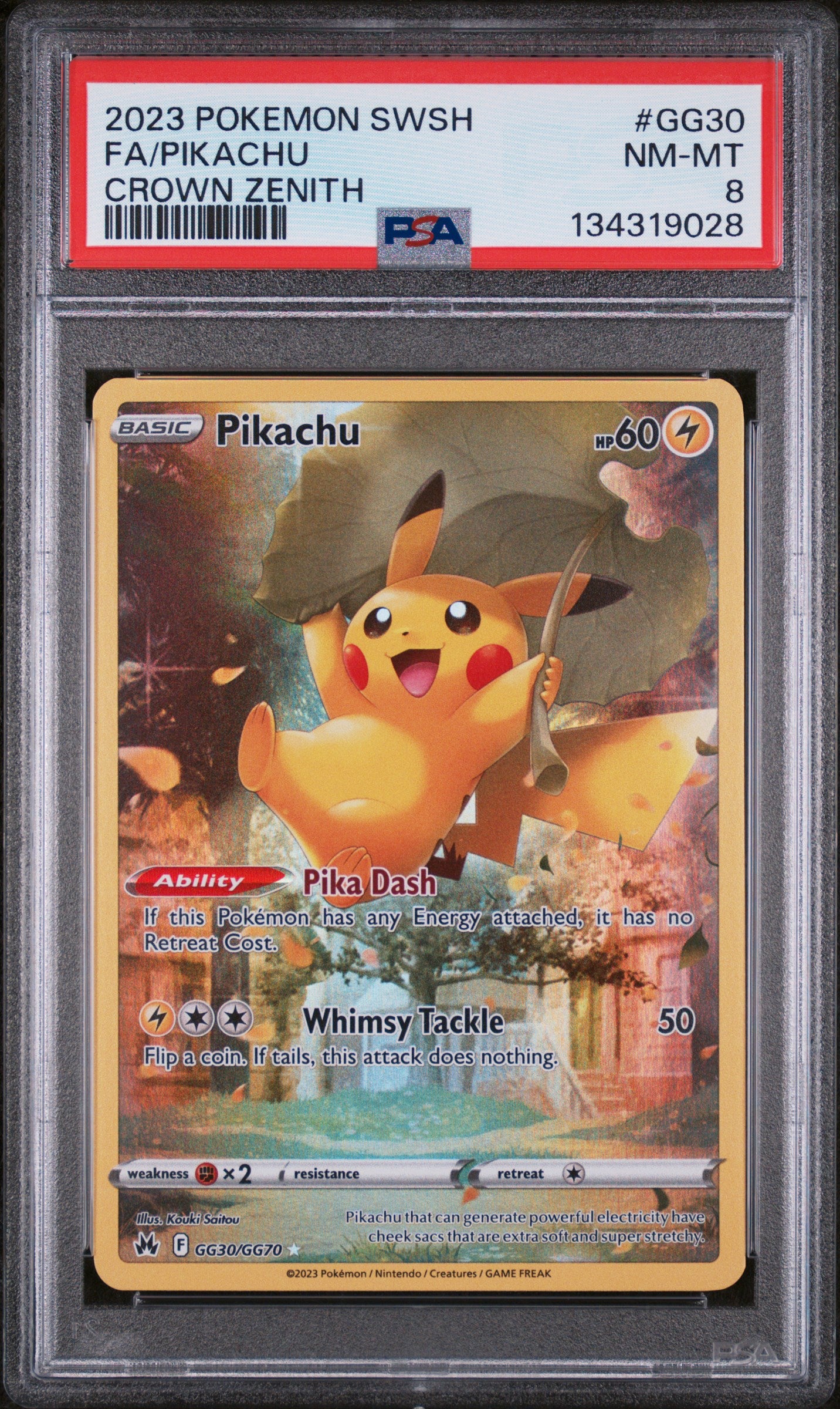 Crown Zenith Galarian Gallery  GG30/GG70 PSA8 #134319028 Pikachu  - Holofoil - Ultra Rare