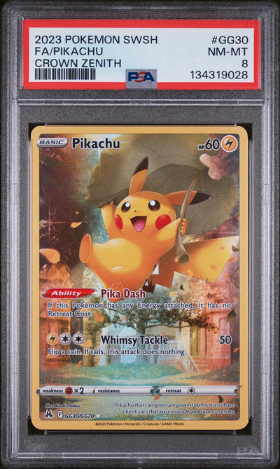 Crown Zenith Galarian Gallery  GG30/GG70 PSA8 #134319028 Pikachu  - Holofoil - Ultra Rare