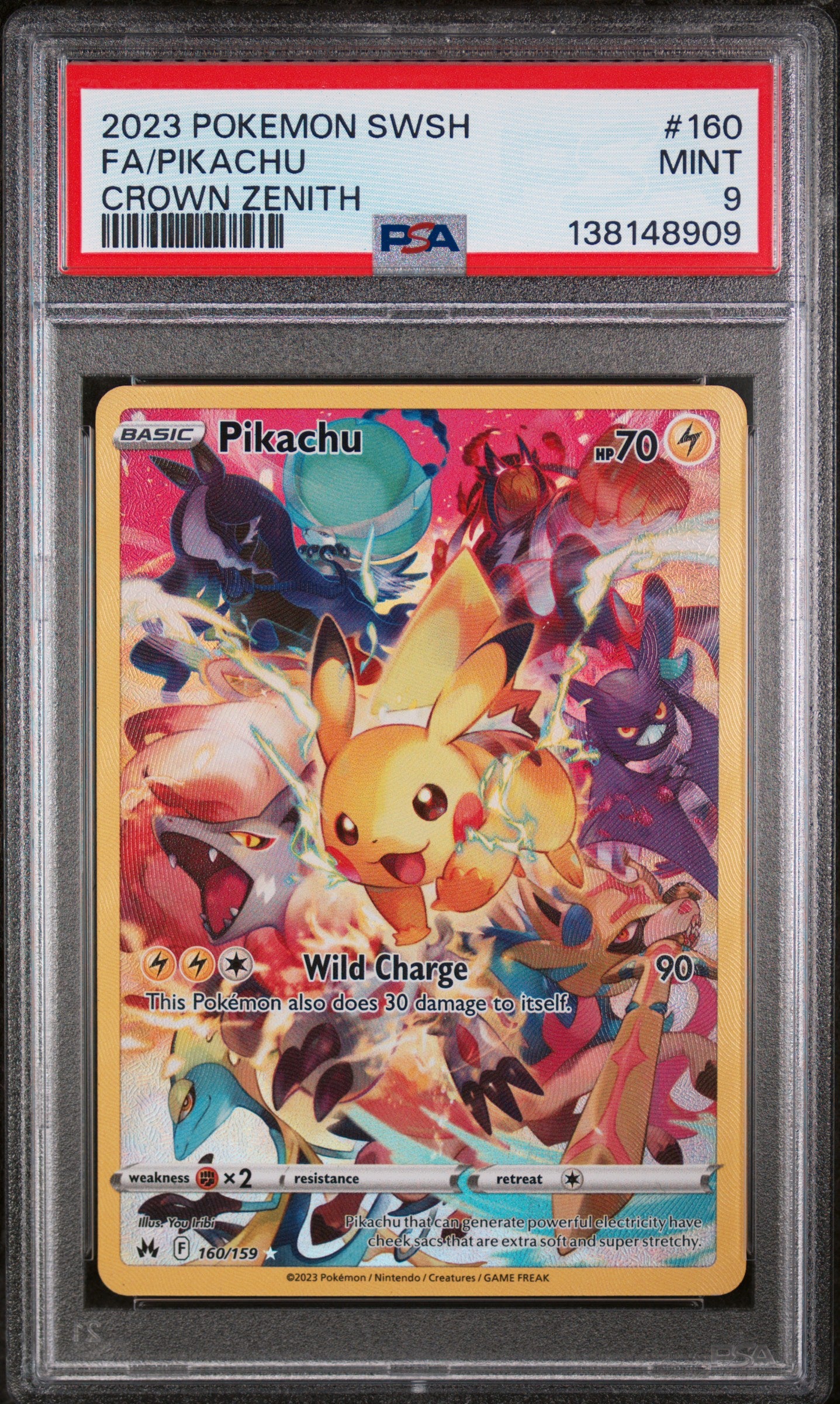 Crown Zenith  160/159 PSA9 #138148909 Pikachu (Secret)  - Holofoil - Secret Rare