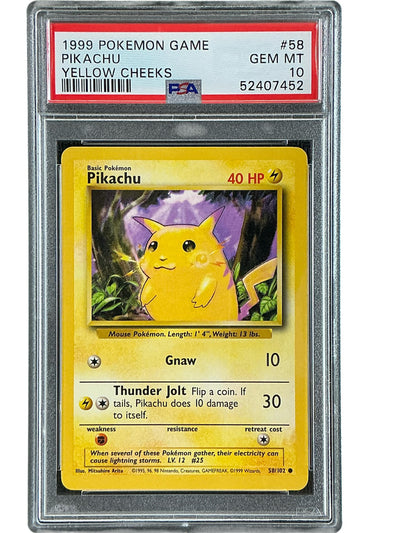 Base Set  058/102 PSA10 #52407452 Pikachu  - Common