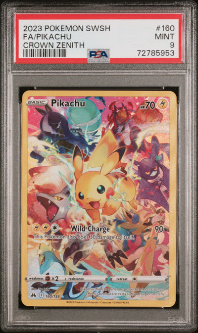 Crown Zenith  160/159 PSA9 #72785953 Pikachu (Secret)  - Holofoil - Secret Rare