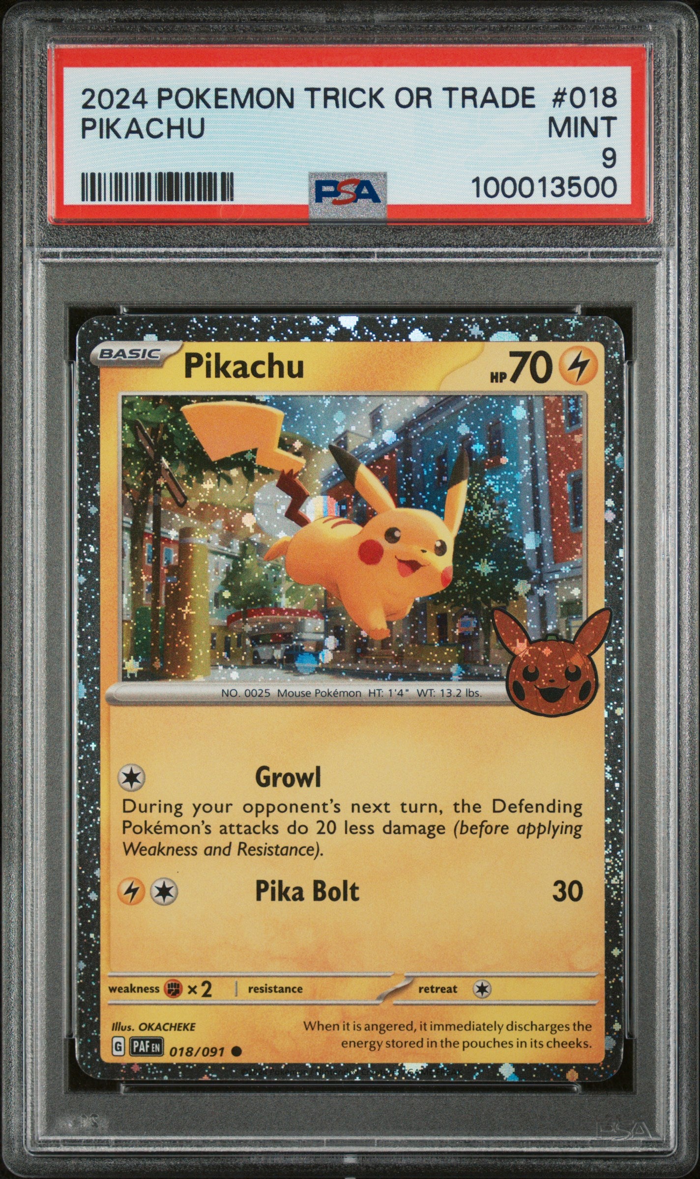 Trick or Trade BOOster Bundle 2024  018/091 PSA9 #100013500 Pikachu  - Holofoil - Holo Rare
