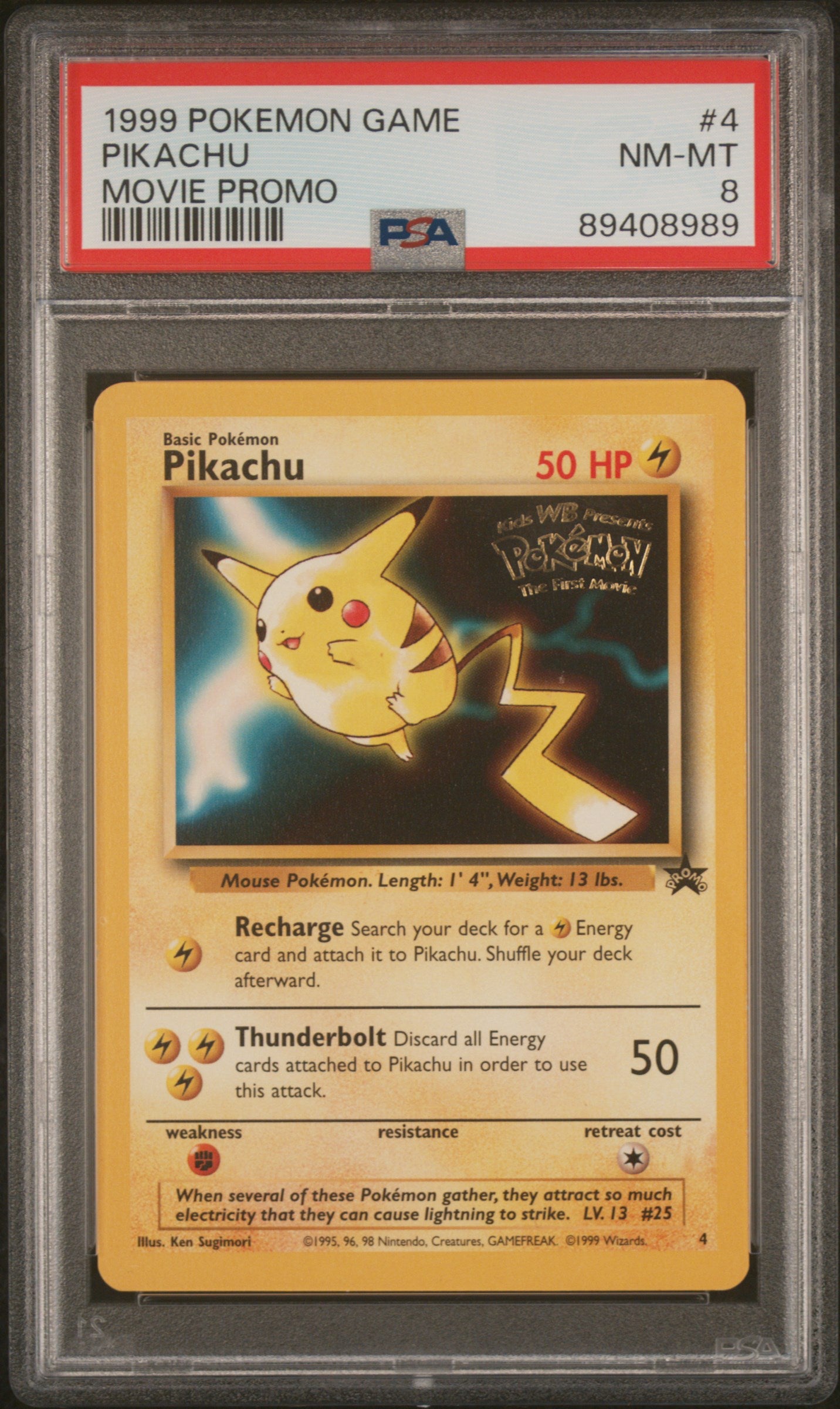 WoTC Promo  004/53 PSA8 #89408989 Pikachu (Movie Promo)  - Promo