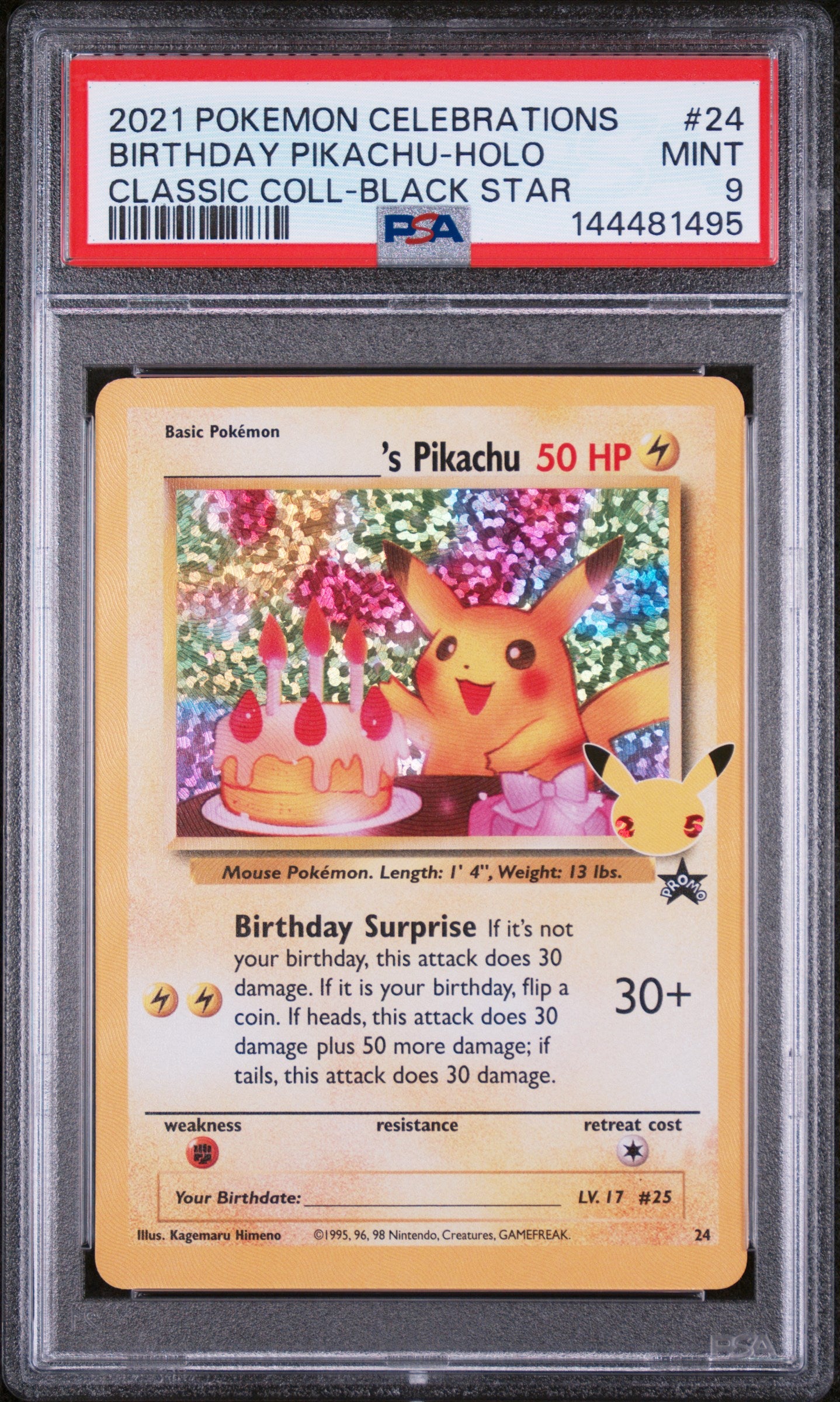 Celebrations Classic Collection  024/53 PSA9 #144481495 ______'s Pikachu  - Holofoil - Classic Collection