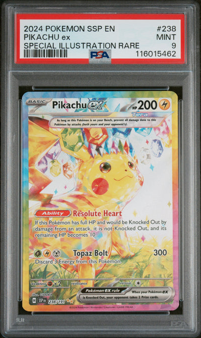 SV08 Surging Sparks  238/191 PSA9 #116015462 Pikachu ex  - Holofoil - Special Illustration Rare