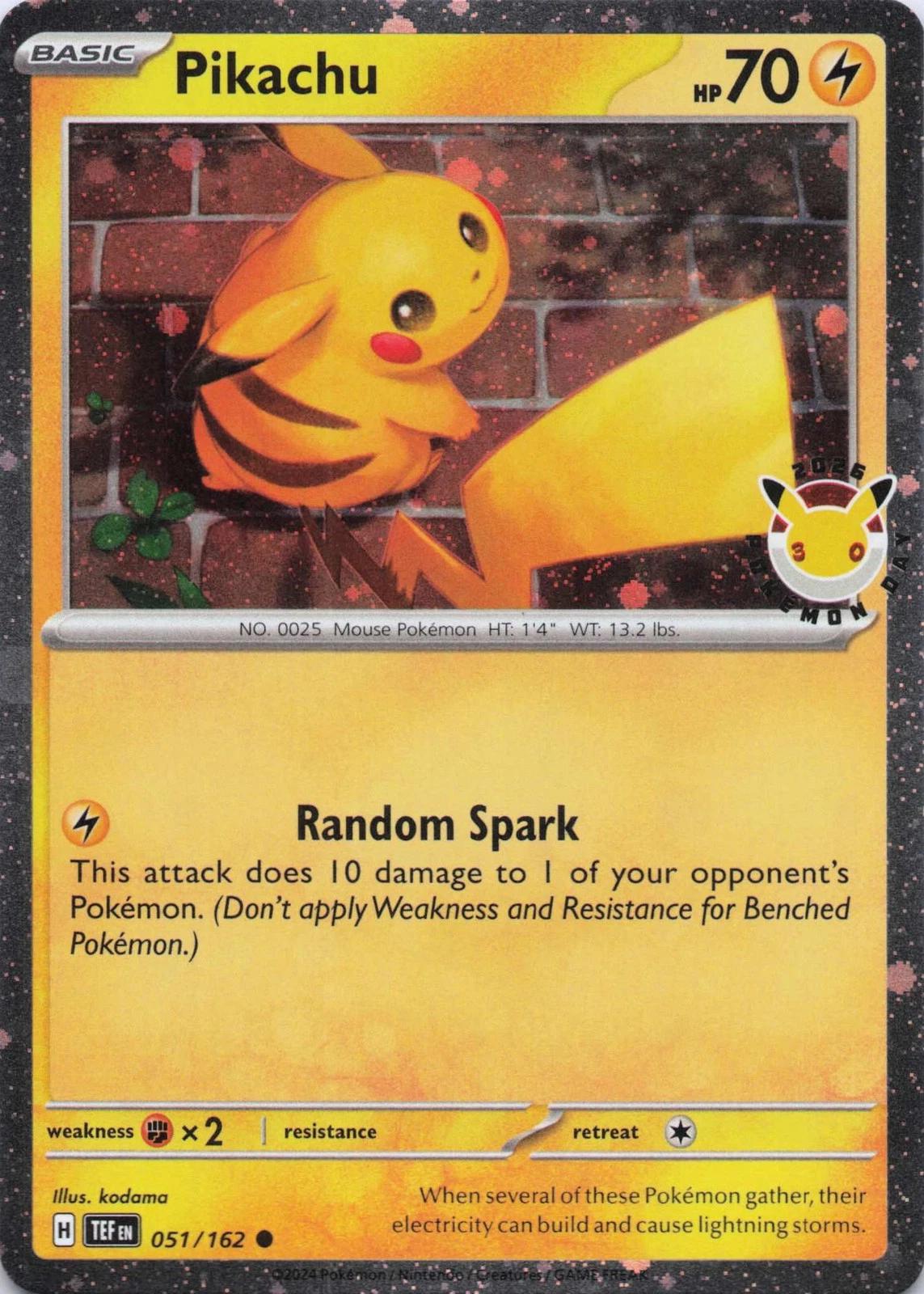 Miscellaneous Cards & Products  051/162 Pikachu  - Holofoil - Promo