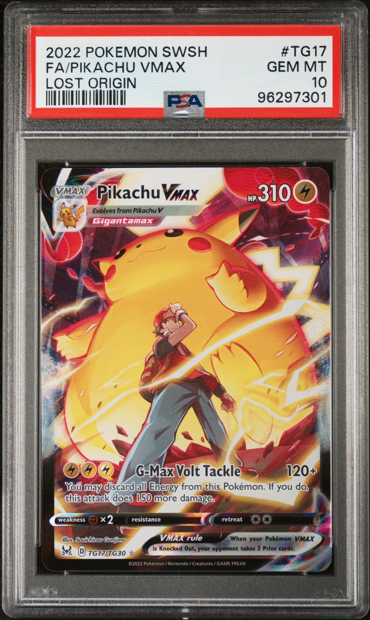 SWSH11 Lost Origin Trainer Gallery  TG17/TG30 PSA10 #96297301 Pikachu VMAX  - Holofoil - Ultra Rare