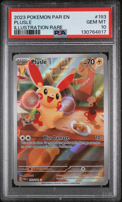 SV04 Paradox Rift  193/182 PSA10 #130764817 Plusle  - Holofoil - Illustration Rare