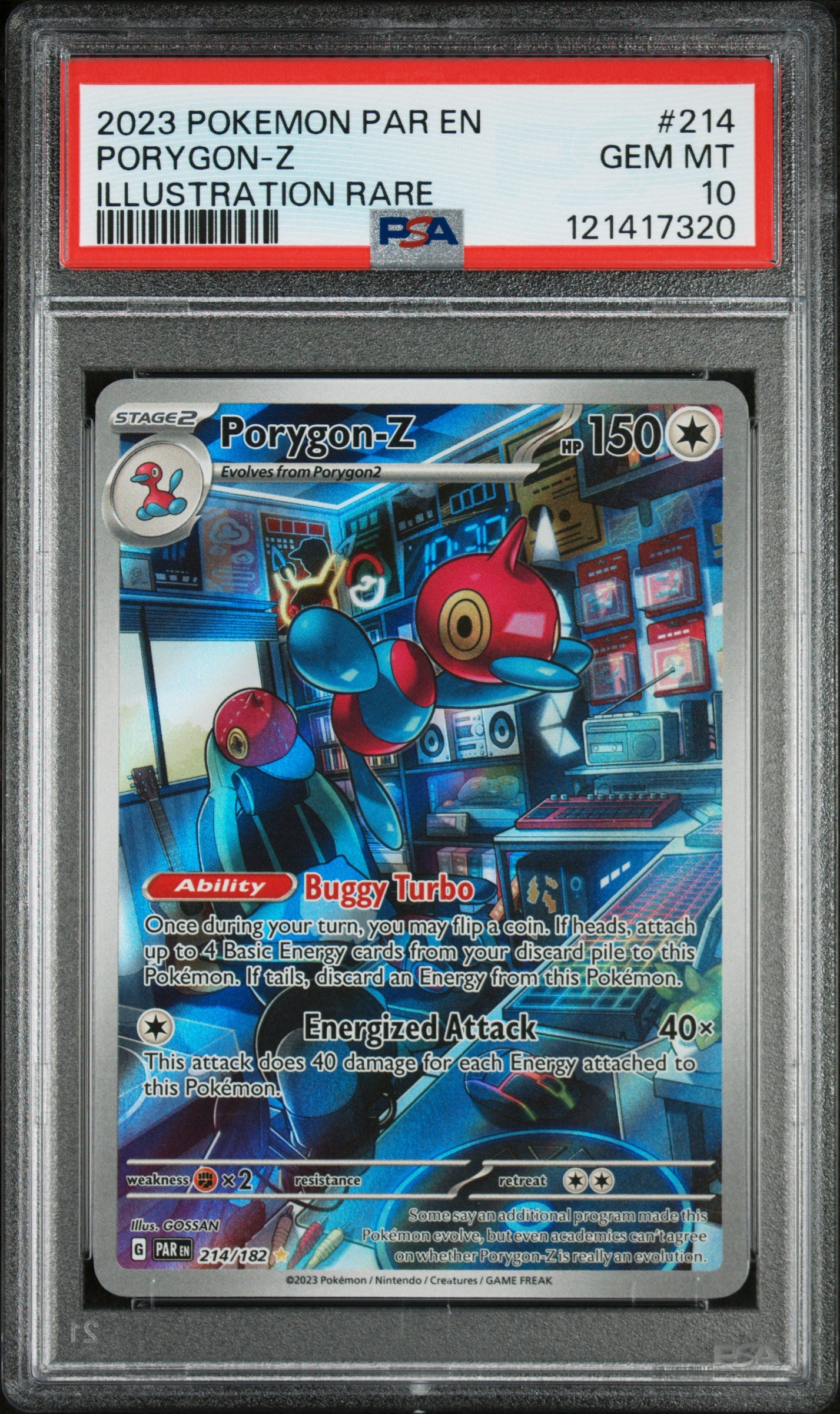 SV04 Paradox Rift  214/182 PSA10 #121417320  Porygon  - Holofoil - Illustration Rare