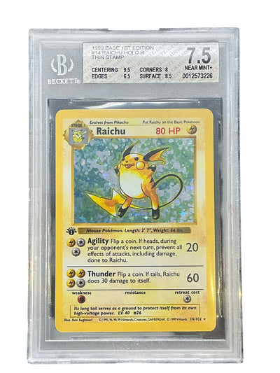 Base Set Shadowless  014 BGS 7.5 #0012573226 Raichu  - 1st Edition Holofoil - Holo Rare