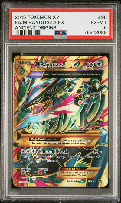 XY  Ancient Origins  098/98 PSA6 #76318088 M Rayquaza EX (Shiny Full Art)  - Holofoil - Ultra Rare
