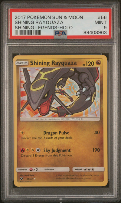 Shining Legends  056/73 PSA9 #89408963 Shining Rayquaza  - Holofoil - Shiny Holo Rare