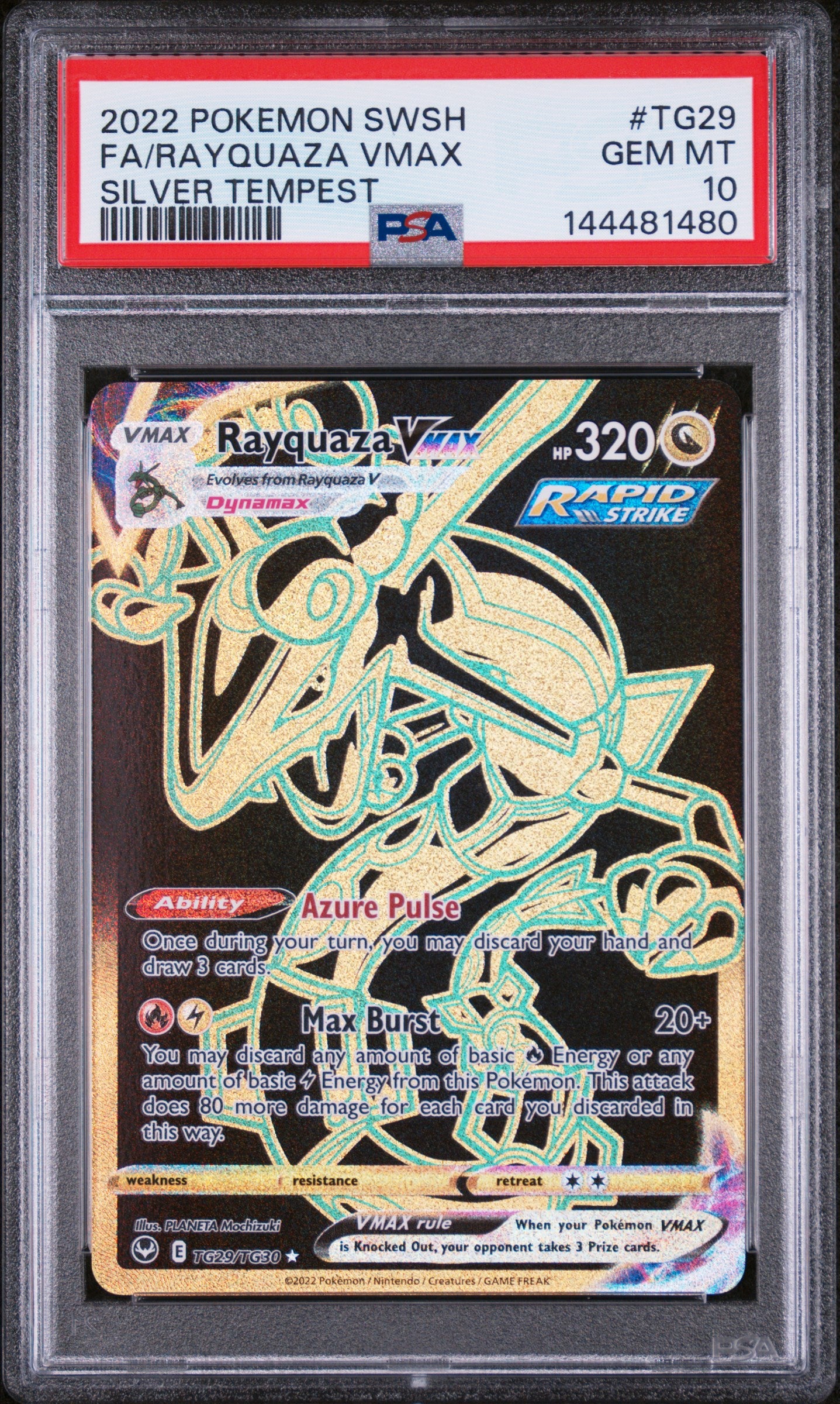 SWSH12 Silver Tempest Trainer Gallery  TG29/TG30 PSA10 #144481480 Rayquaza VMAX (Secret)  - Holofoil - Secret Rare