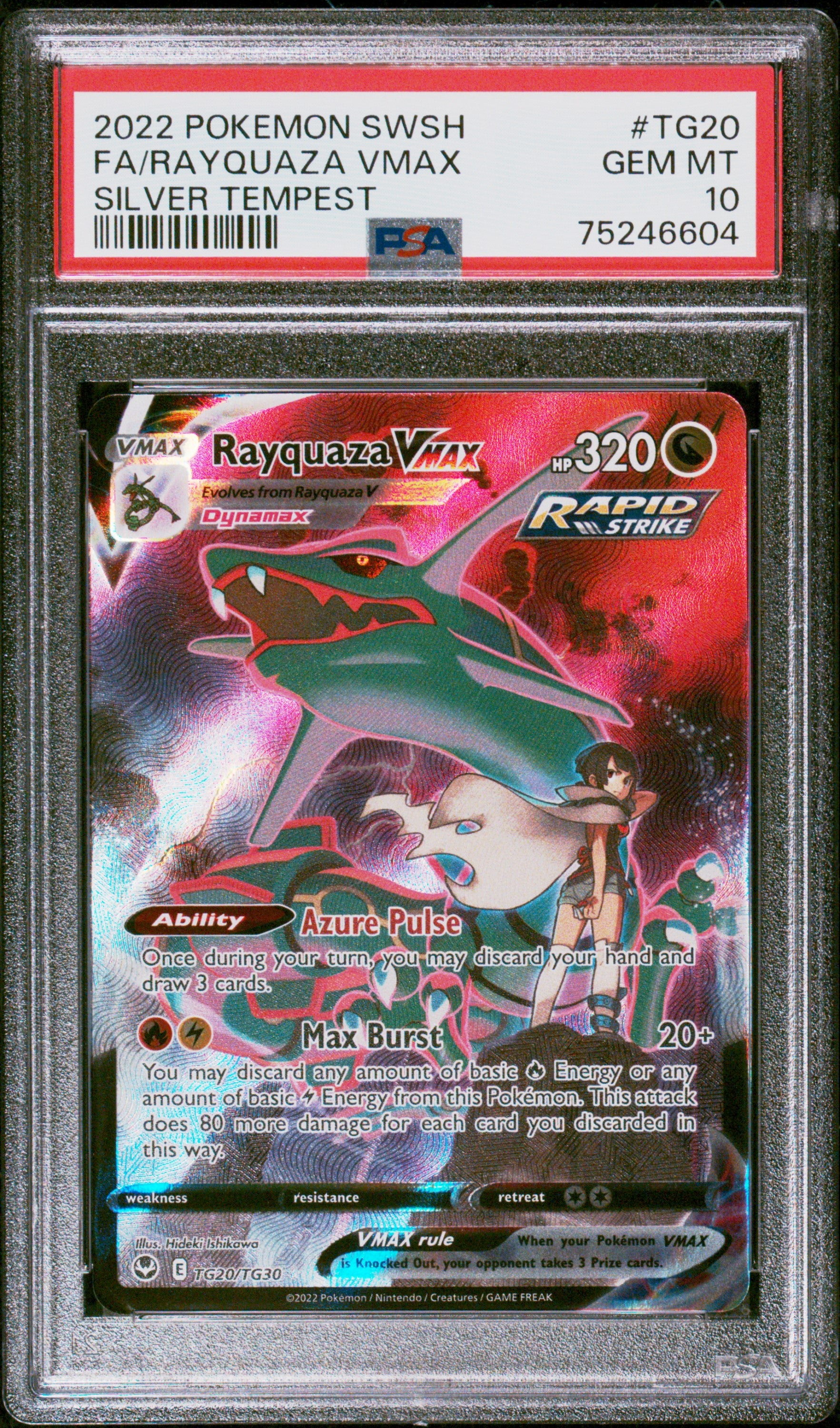 SWSH12 Silver Tempest Trainer Gallery  TG20/TG30 PSA10 #75246604 Rayquaza VMAX  - Holofoil - Ultra Rare