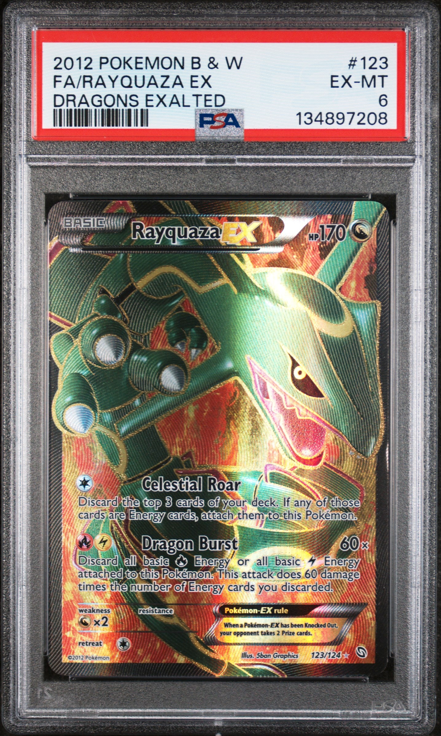 Dragons Exalted  123 PSA6 #134897208 Rayquaza EX (123 Full Art)  - Holofoil - Ultra Rare