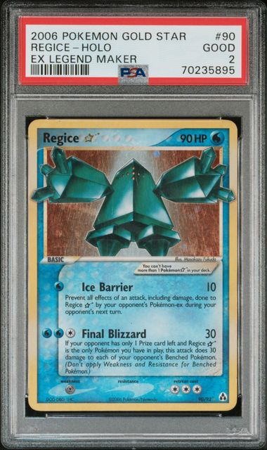 Legend Maker  090 PSA 2 #70235895 Regice Star  - Holofoil - Ultra Rare